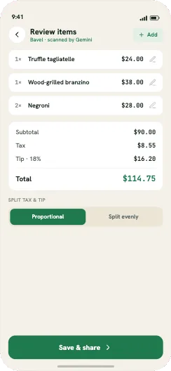 Post-scan review screen
